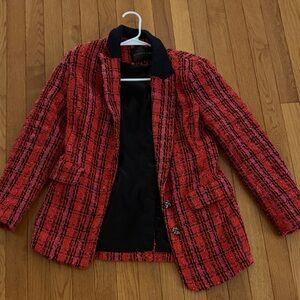 Endless Rose Red and Black Plaid Blazer
